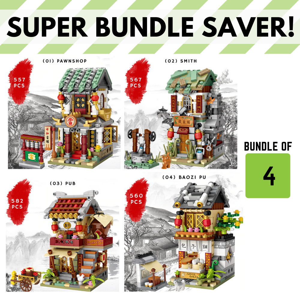 Asian-Themed Assembled Building Blocks