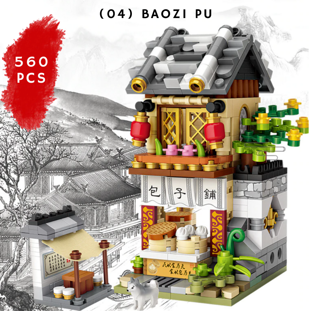 Asian-Themed Assembled Building Blocks