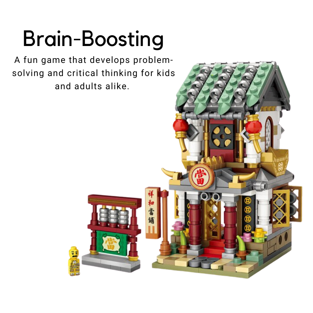 Asian-Themed Assembled Building Blocks