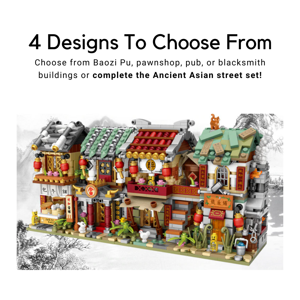 Asian-Themed Assembled Building Blocks