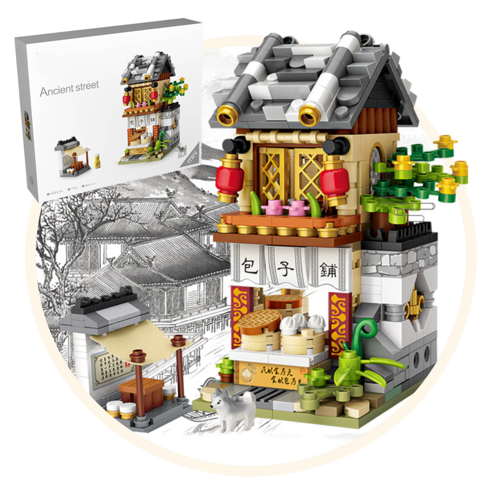 Asian-Themed Assembled Building Blocks