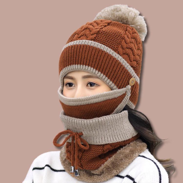 MaxCold 3PC Women’s Knitted Winter Scarf Set