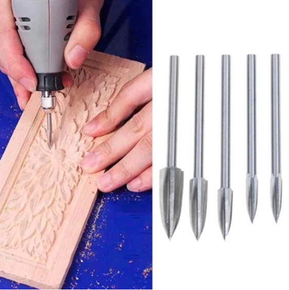 Wood Carving + Engraving Drill Bit Set
