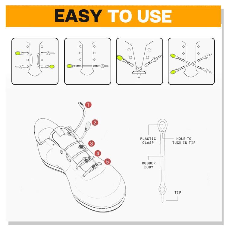 No Tie Round Elastic Shoelaces