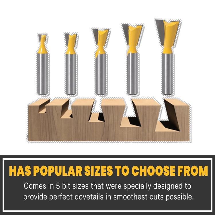 Carbide Dovetail Router Bit Set (5pcs/set)