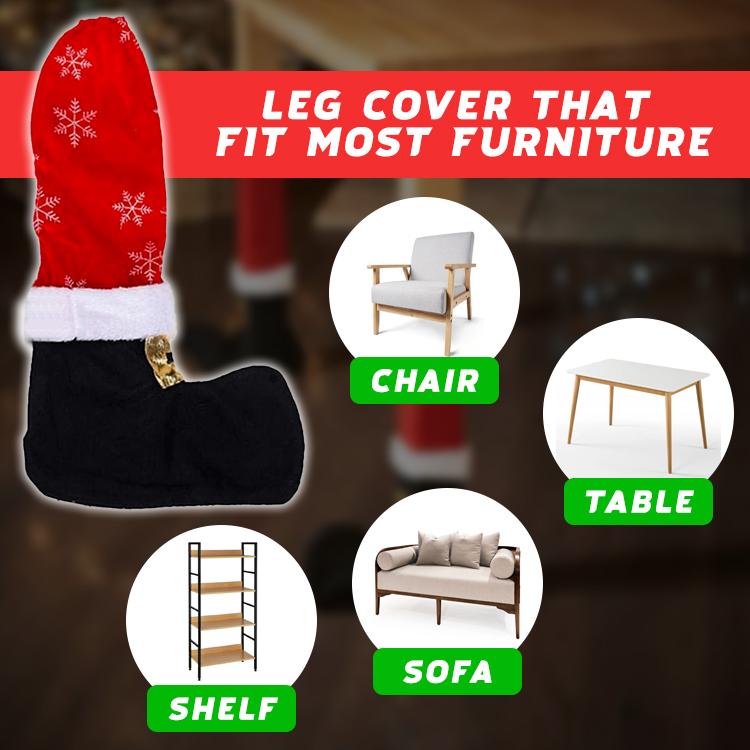 JollyMiinx Christmas Table Chair Leg Cover
