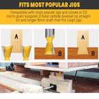 Carbide Dovetail Router Bit Set (5pcs/set)