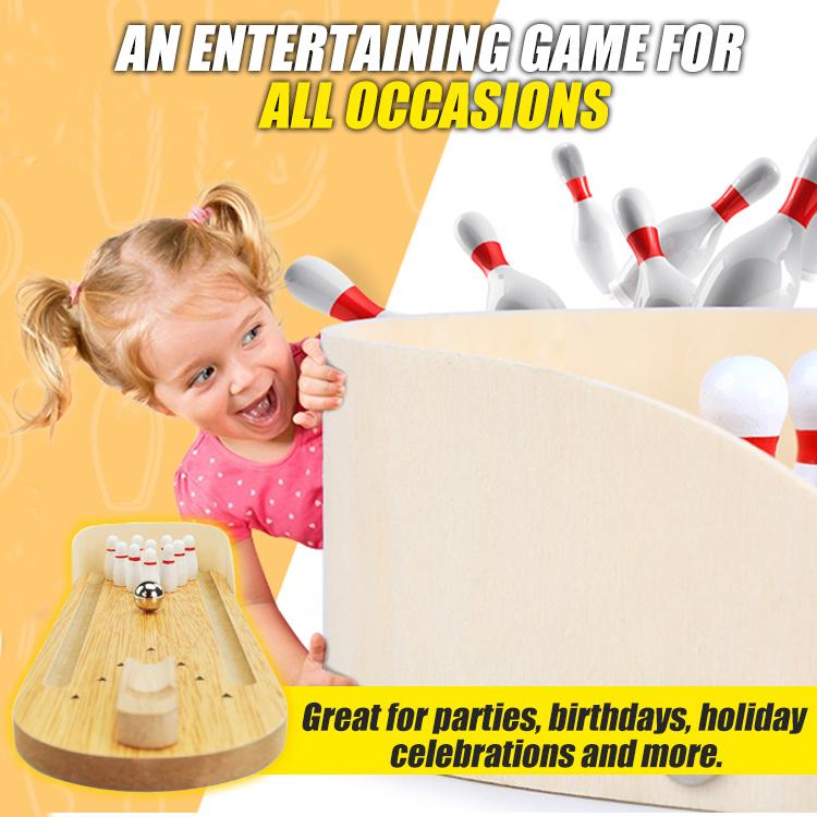 Small Strikes Mini Wooden Desktop Bowling Game