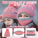 MaxCold 3PC Women’s Knitted Winter Scarf Set
