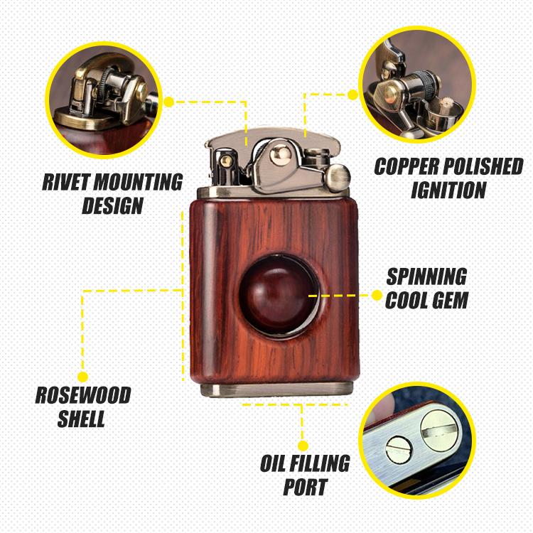 LuxLight Vintage Rosewood Wooden Lighter