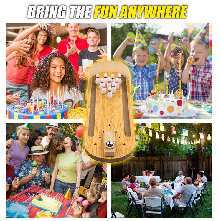 Small Strikes Mini Wooden Desktop Bowling Game