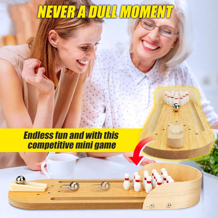 Small Strikes Mini Wooden Desktop Bowling Game