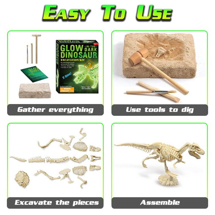 SidePlay Glowing Dino Excavation Kit