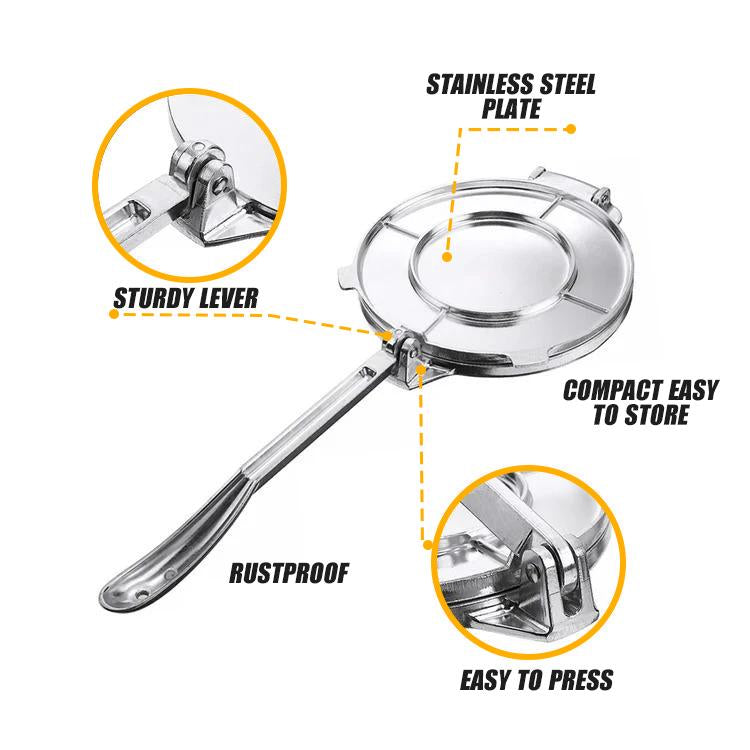 FastCook Stainless Steel Tortilla Press