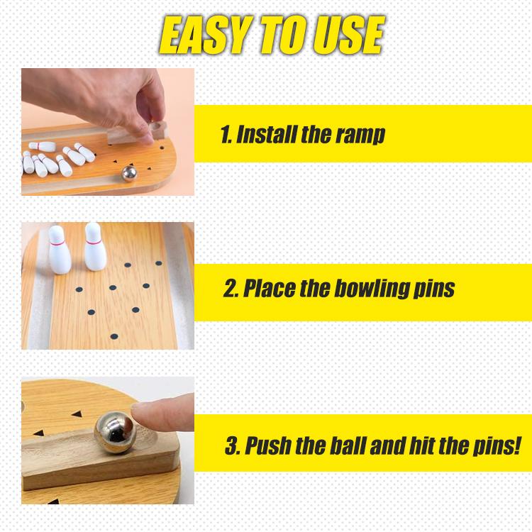 Small Strikes Mini Wooden Desktop Bowling Game