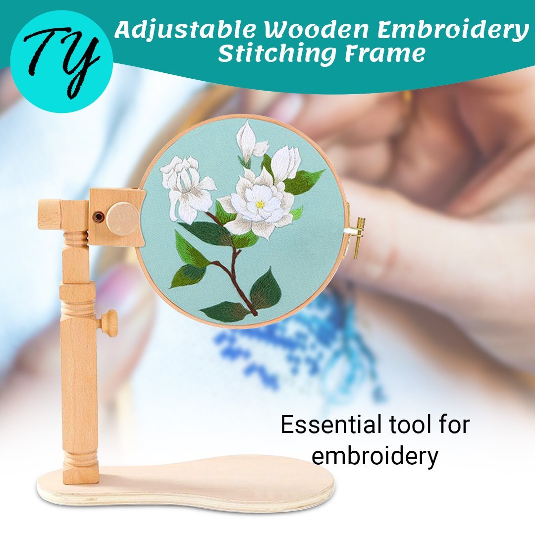 TY Adjustable Wooden Embroidery Stitching Frame