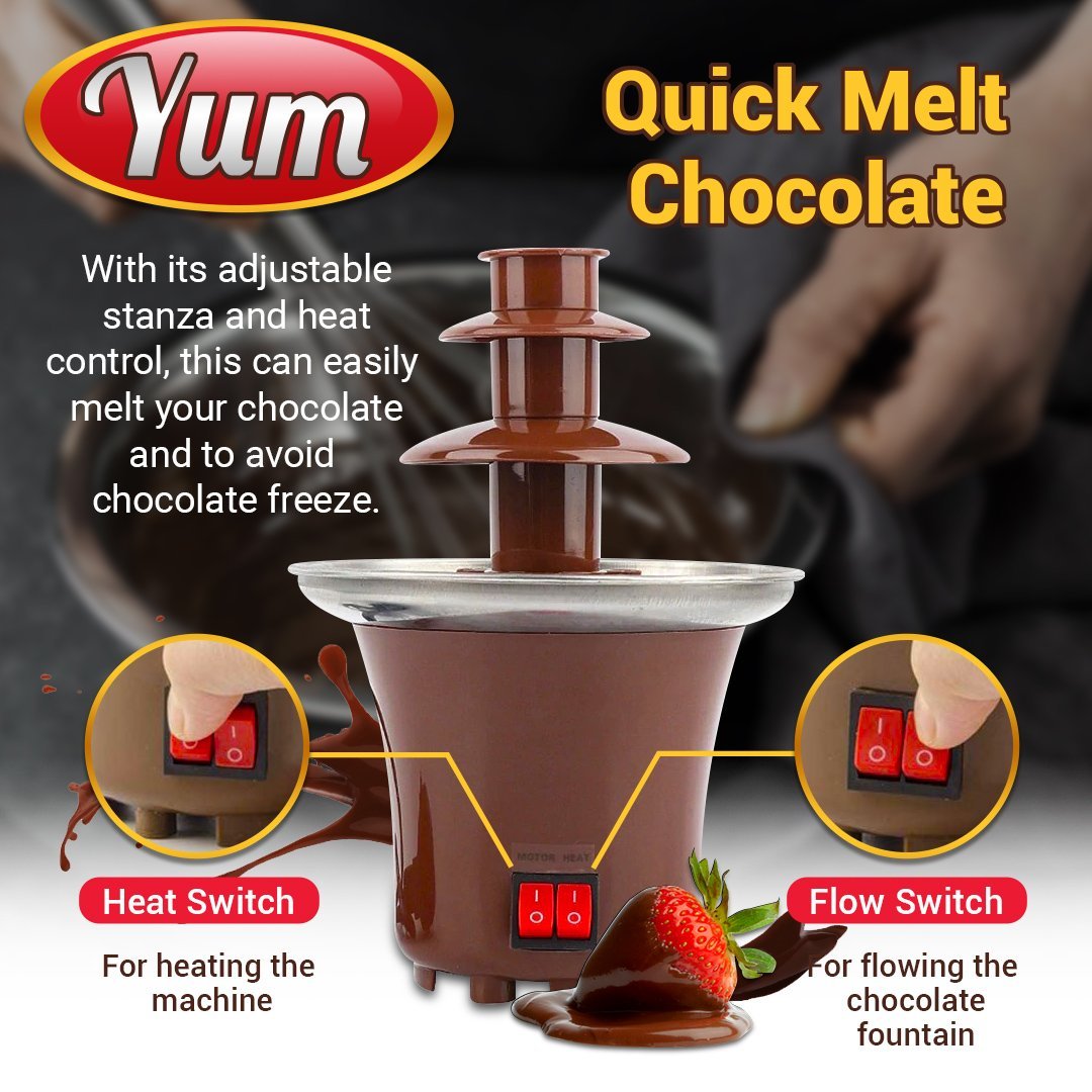 YUM™️ Three-layer Mini Chocolate Fountain