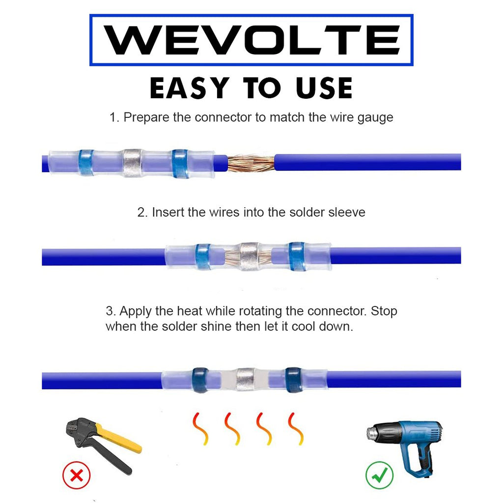 WeVolte Waterproof Solder Seal Wire Connectors
