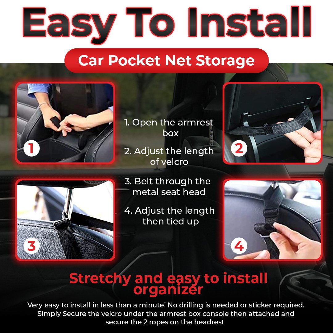 QuickReach Car-Net Pocket Handbag Holder