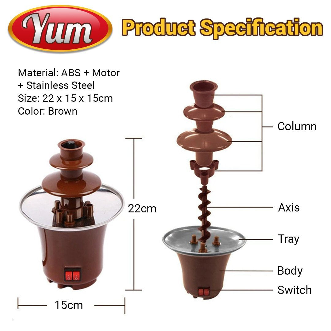 YUM™️ Three-layer Mini Chocolate Fountain