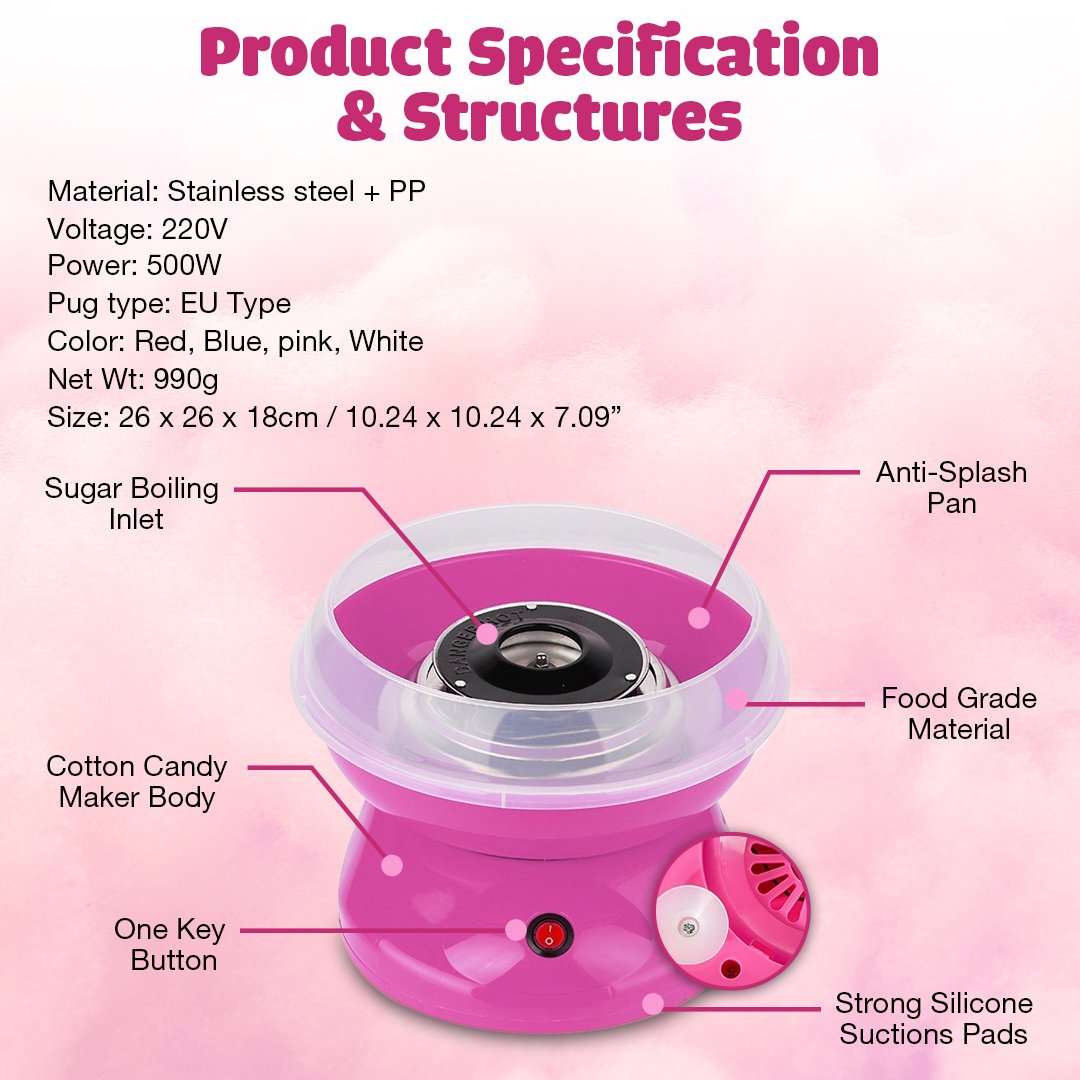 SweetSnax™️ Mini Cotton Candy Machine