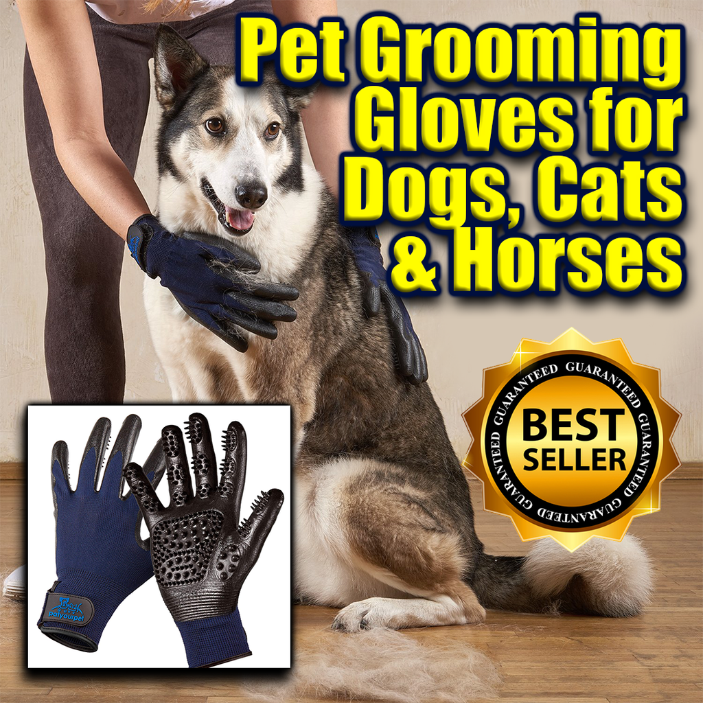 Pet Grooming Gloves for Dogs, Cats and Horses