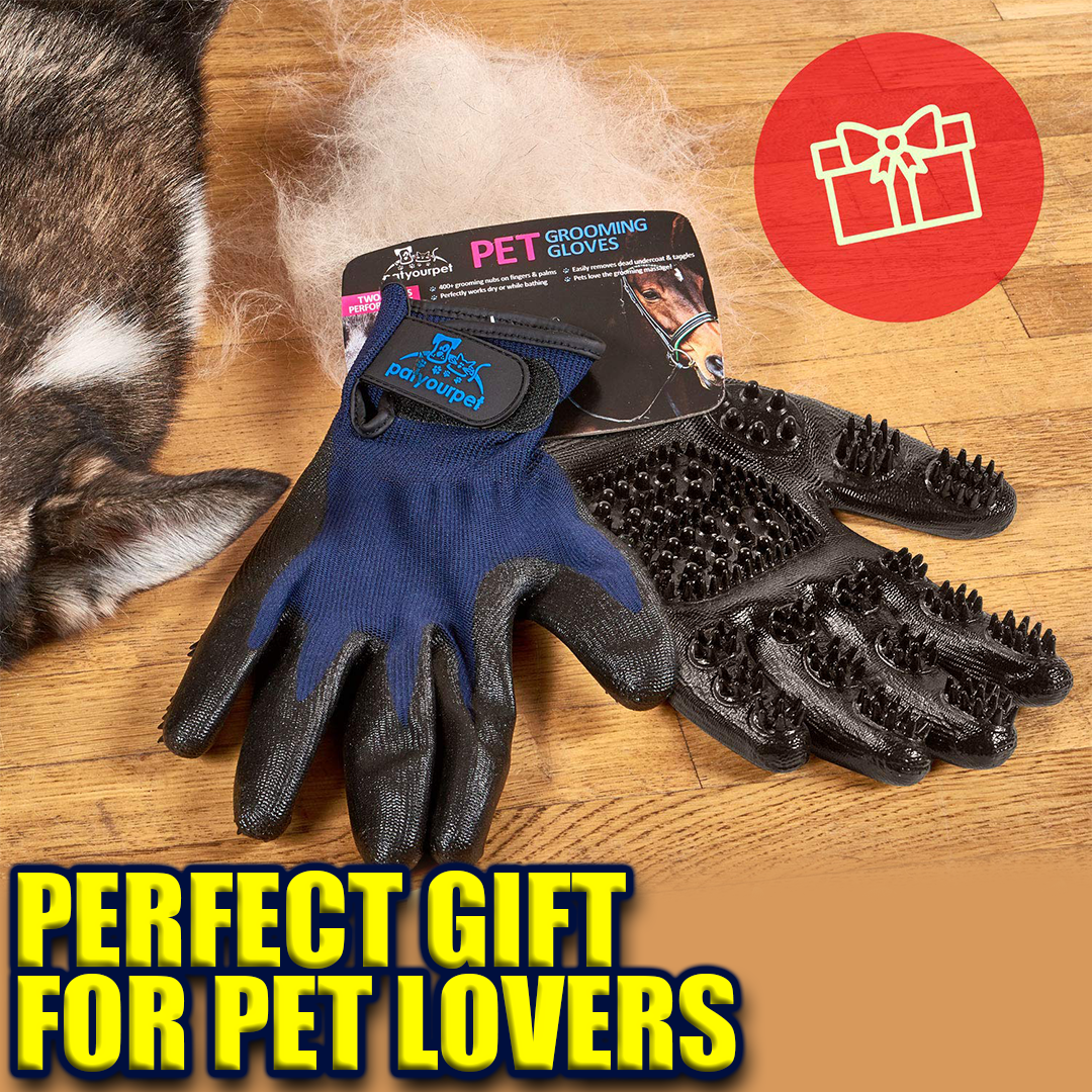 Pet Grooming Gloves for Dogs, Cats and Horses