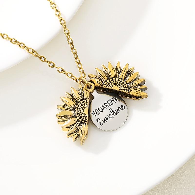 "You Are My Sunshine" Sunflower Necklace