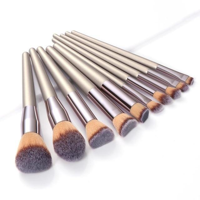 Champagne Makeup 10pcs Brush Set