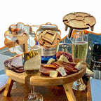 💥Wooden Outdoor Folding Picnic Table💥With Glass Holder