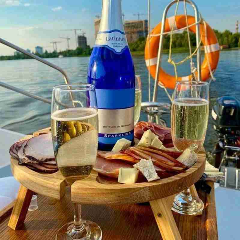 💥Wooden Outdoor Folding Picnic Table💥With Glass Holder