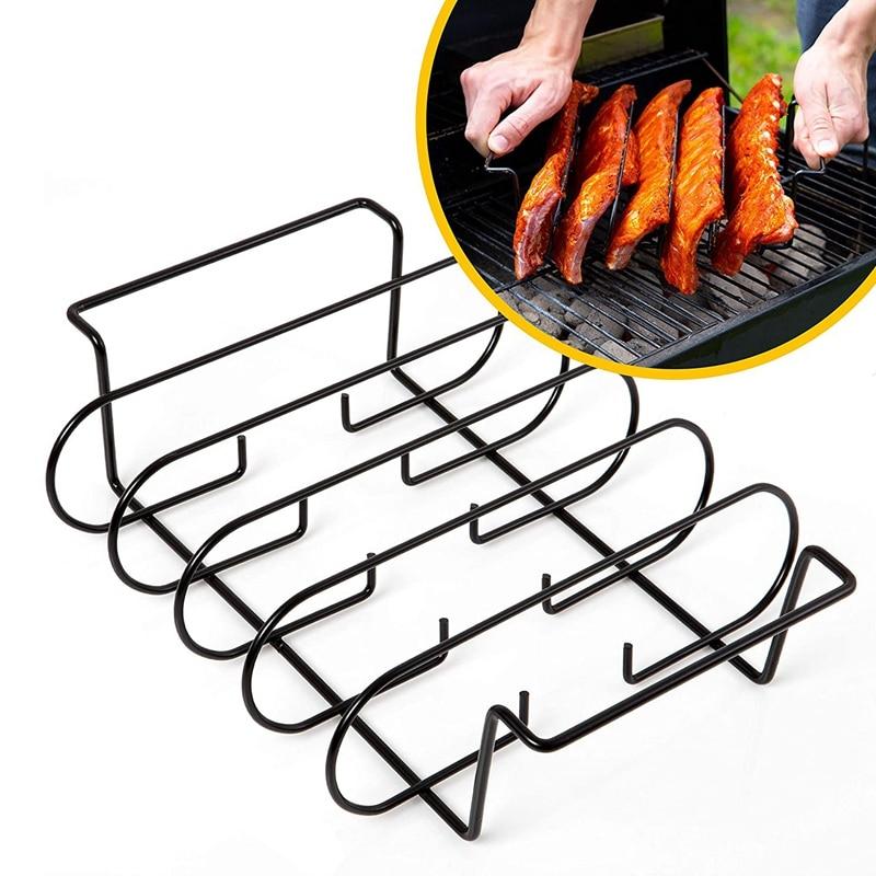 Pit King™ Stainless Steel Non-Stick BBQ Rib Rack