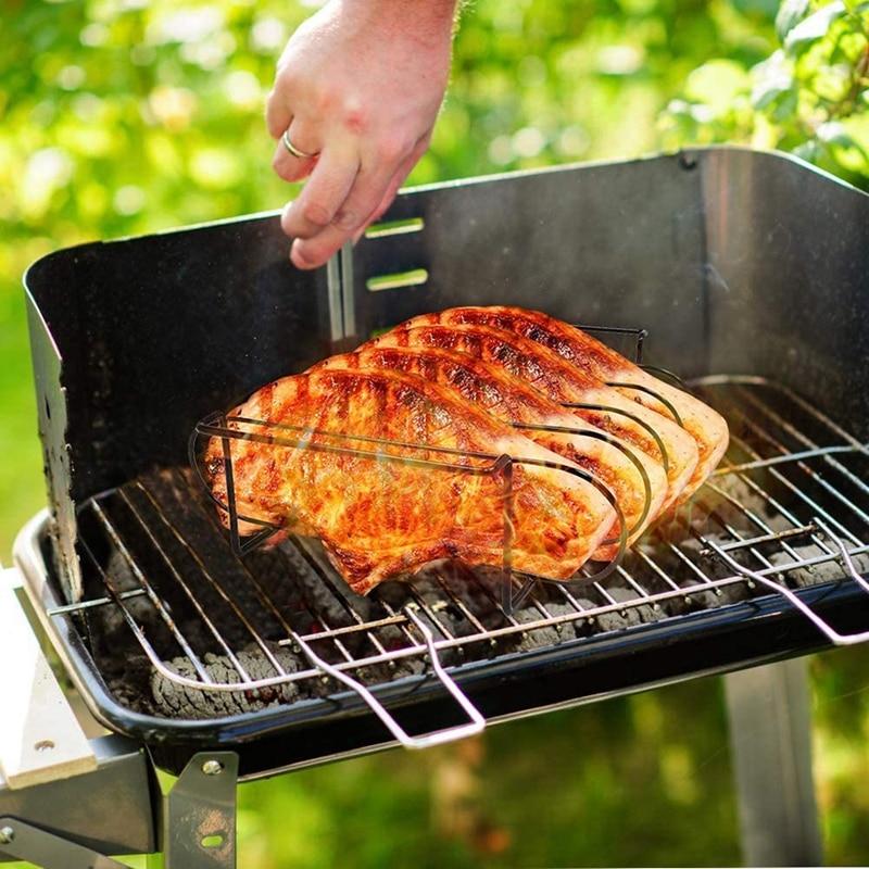 Pit King™ Stainless Steel Non-Stick BBQ Rib Rack