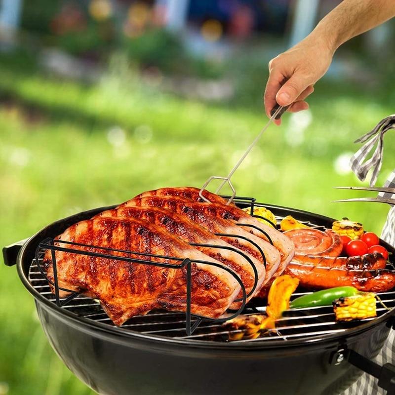 Pit King™ Stainless Steel Non-Stick BBQ Rib Rack