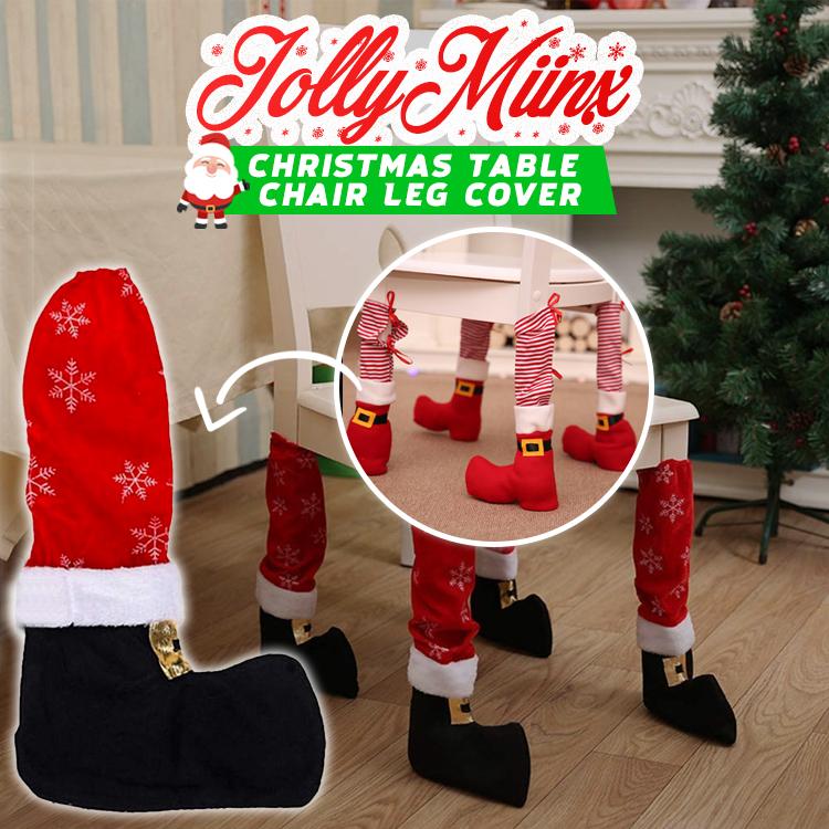 JollyMiinx Christmas Table Chair Leg Cover