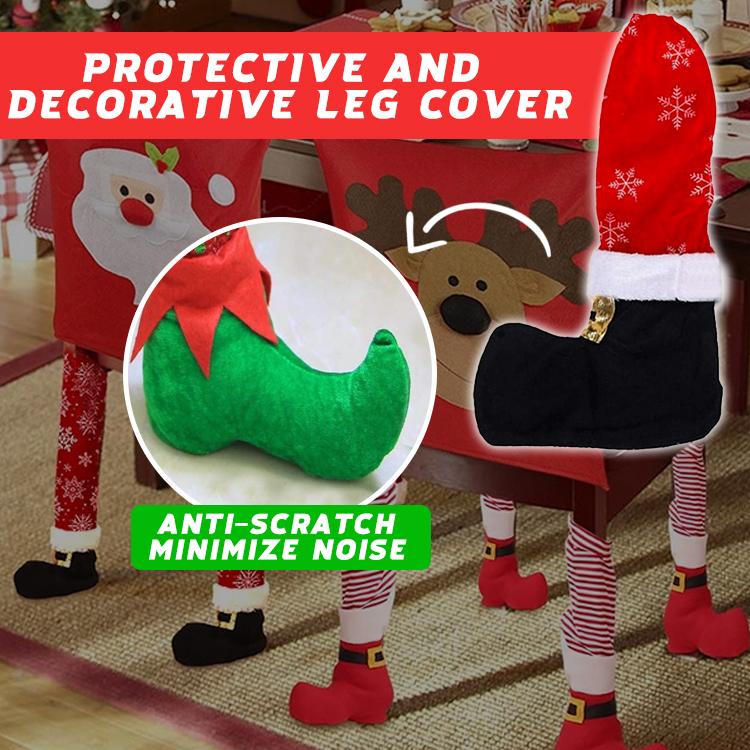 JollyMiinx Christmas Table Chair Leg Cover