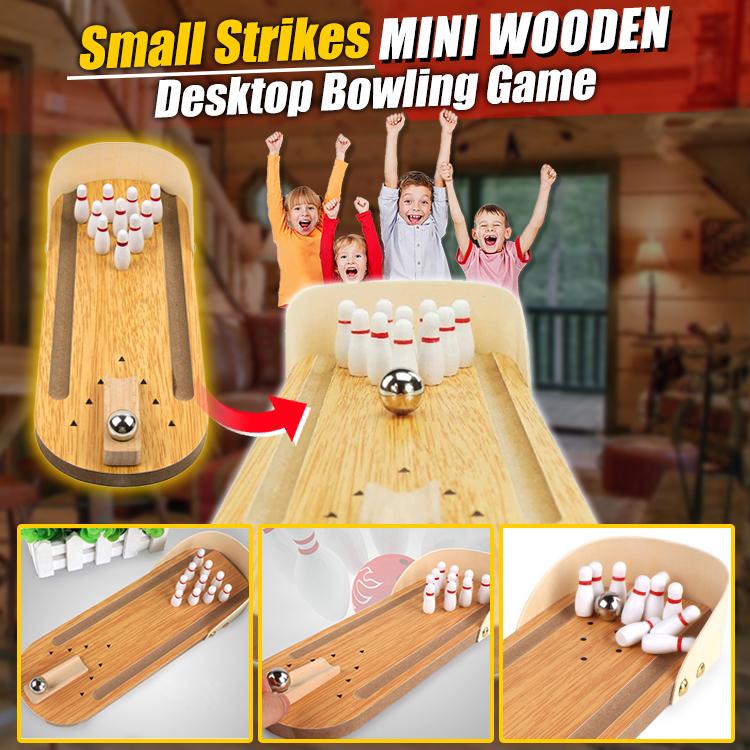 Small Strikes Mini Wooden Desktop Bowling Game