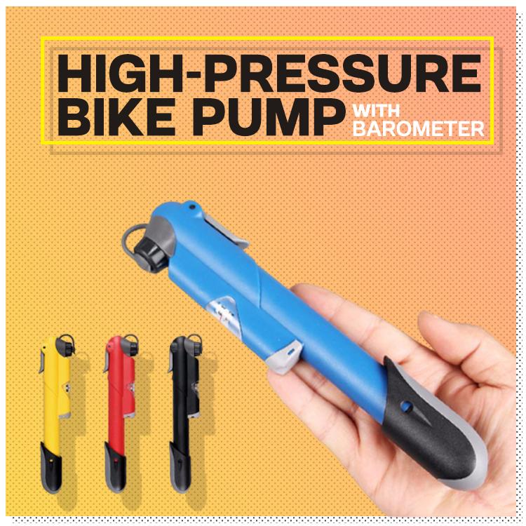 High-Pressure Bike Pump with Barometer
