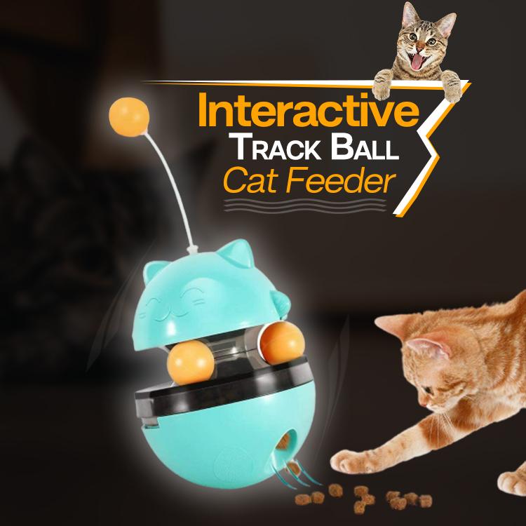 Interactive Track Ball Cat Feeder