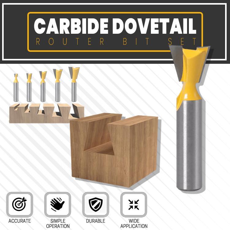 Carbide Dovetail Router Bit Set (5pcs/set)